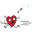 Cartoon heart, arrow