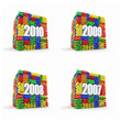 New year 2010, 2009, 2008, 2007.