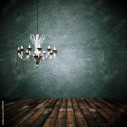 Illustration: Wohndesign -Dekowand mit Kronleuchter grau Wohndesign -Dekowand mit Kronleuchter grau