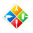logo bricolage 4 couleurs losange