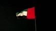Flag of United Arab Emirates at night