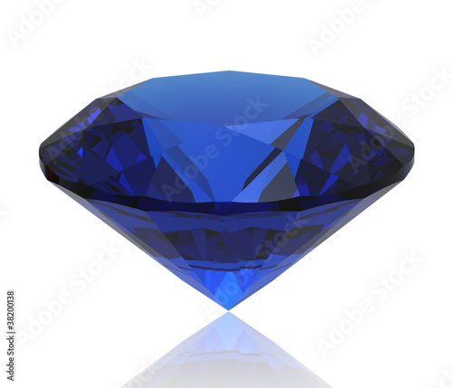 Illustration: Blue sapphire gemstone isolated. Gemstone Blue sapphire gemstone isolated. Gemstone