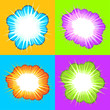 Colorful callout areas with white copy space