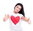 woman with thumbs up