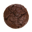 Chocolate Muffin from Top View Isolated on a White Background