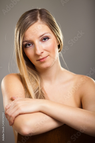 Photo: Beauty shot of caucasian blond shallow dof Beauty shot of caucasian blond shallow dof