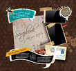 Vintage scrapbook composition Vintage scrapbook composition