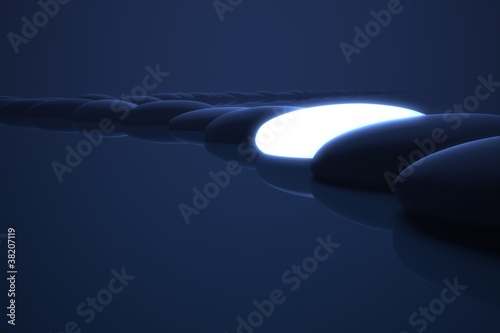 Illustration: Zen glowing stones in the water Zen glowing stones in the water