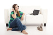 Listen music on a laptop Listen music on a laptop