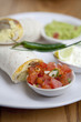 Photo: Breakfast burrito, in mexican style,with guacamole Breakfast burrito, in mexican style,with guacamole