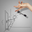 Man and door