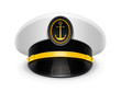 captain peaked cap with cockade vector illustration isolated