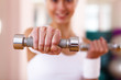 Young woman doing sport in gym