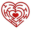 Vector illustration of a heart maze. Valentines Day theme