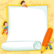 Place for text - frames on school kids Place for text - frames on school kids