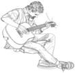 man performs music on acoustic guitar man performs music on acoustic guitar