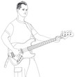 young rocker plays the electric guitar young rocker plays the electric guitar
