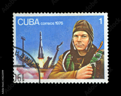 Photo: First soviet astronaut Yury Gagarin, space-vehicle site,shuttle First soviet astronaut Yury Gagarin, space-vehicle site,shuttle