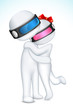 Hugging 3d Couple in Vector