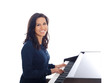 Photo: smiling teenage girl playing piano smiling teenage girl playing piano