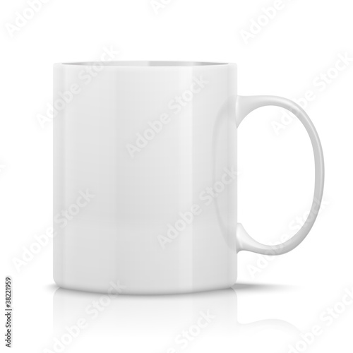Vector: photorealistic white cup for logos and graphics photorealistic white cup for logos and graphics