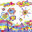 Funky background with colorful elements from nature