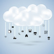 clouds with web icons. Vector illustration
