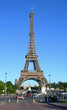 Street level image of Eiffel Tower in Paris, France