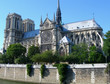River Seine view of Notre Dame Cathedral in Paris, France