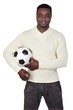 Attractive african man with a soccer ball