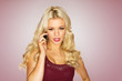 Stunning Blonde On Mobile Phone