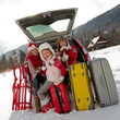 Winter - family ready for the travel for winter vacation Winter - family ready for the travel for winter vacation