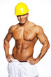 Image of young handsome builder posing