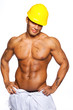Image of young handsome builder posing
