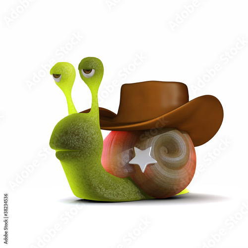 Illustration: 3d Snail is sheriff of this town pardner 3d Snail is sheriff of this town pardner