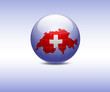 Vektor: Flag Switzerland on a map Switzerland in globe Flag Switzerland on a map Switzerland in globe