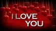 I love you declaration animation red hearts background