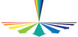 Vektor: Rainbow colored arrows showing all-round growth concept Rainbow colored arrows showing all-round growth concept