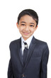 Handsome Little Boy in a Business Suit, Isolated, White