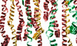 Background made from many colorful ribbons