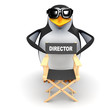 3d Penguin behind the Directors chair 3d Penguin behind the Directors chair