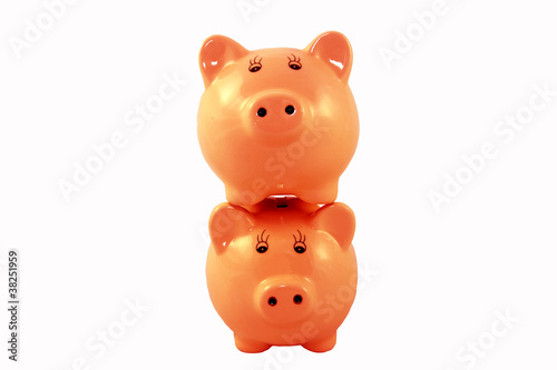 Photo: Stacked Piggy Bank Series - Orange Stacked Piggy Bank Series - Orange
