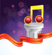 music note - gloden jewel with red diamonds