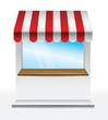 Vektor: store with striped awning - vector illustration store with striped awning - vector illustration