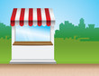 Vektor: store with striped awning - vector illustration store with striped awning - vector illustration