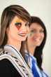 Two female football supporters Two female football supporters