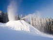 snow makers in action