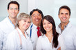 Patient with a group of doctors