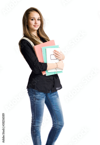 Photo: Charming young student girl. Charming young student girl.