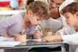 Little girls drawing